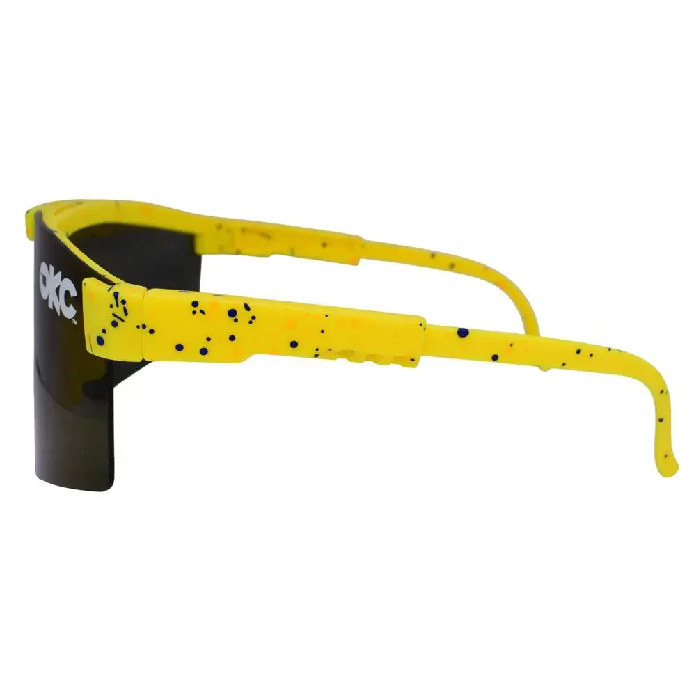 Twisted Tea OKC Yellow Frames/Blue Dots Sunglasses -LENSES GOOD/FRAMES VERY GOOD